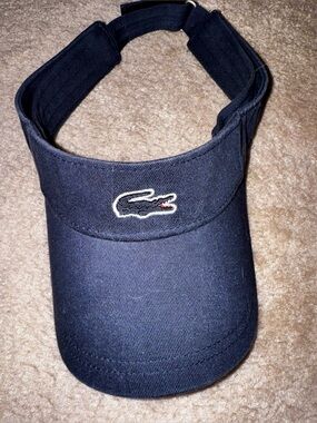 Lacoste Navy Visor with Embroidered Crocodile